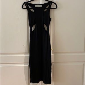 Cut out midi black dress size 0.  Almost new
